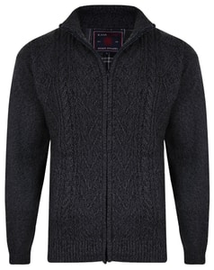 KAM Strick Cardigan mit Reißverschluss Anthrazit